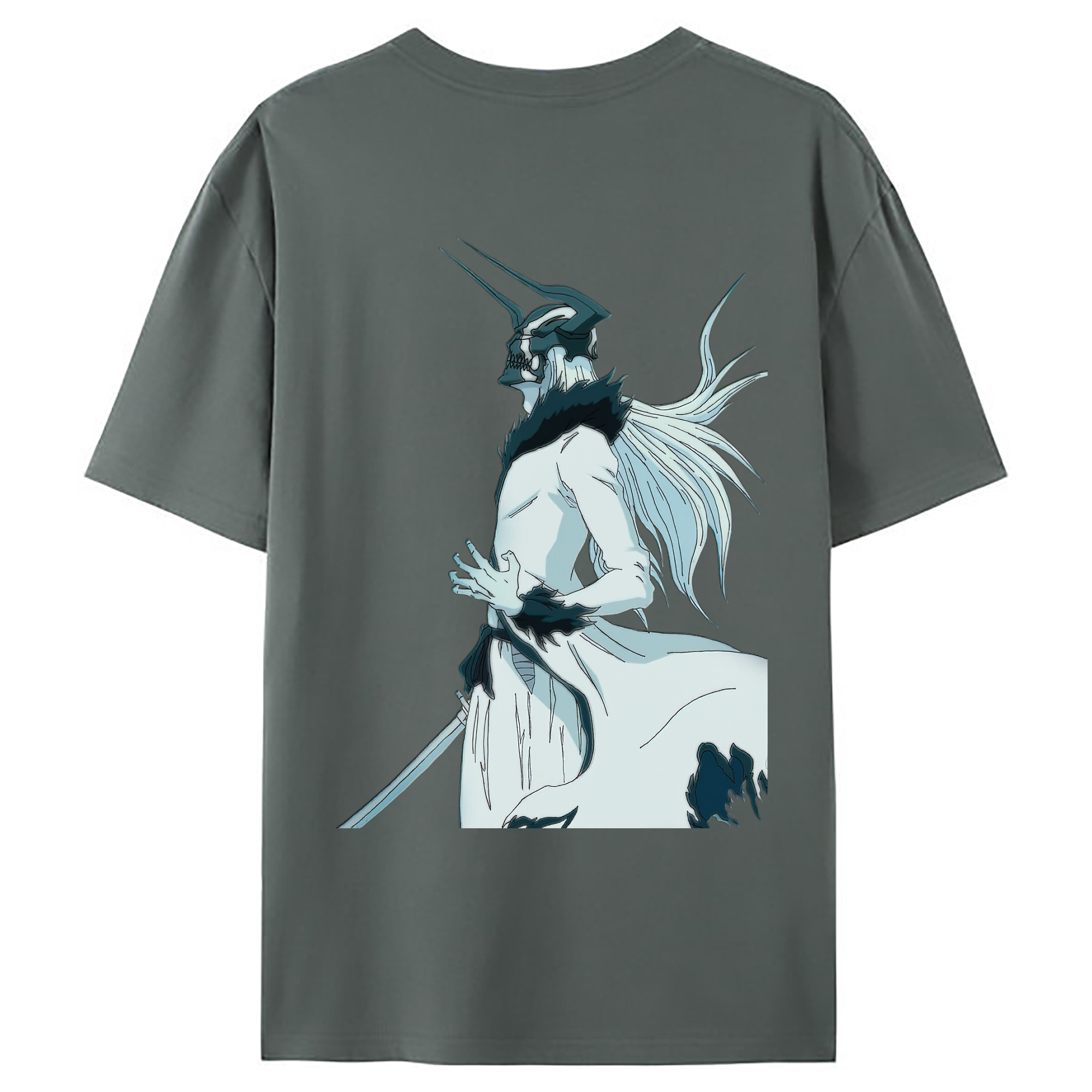 （画像用） ブリーチ 黒崎一護（くろさき いちご）BLEACH Kurosaki Ichigo 綿100％ メンズ半袖Tシャツ（バックプリント） 通気性